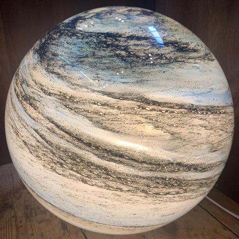 Glass Look Sphere LED Table Lamp with Swirl Pattern Surface 6