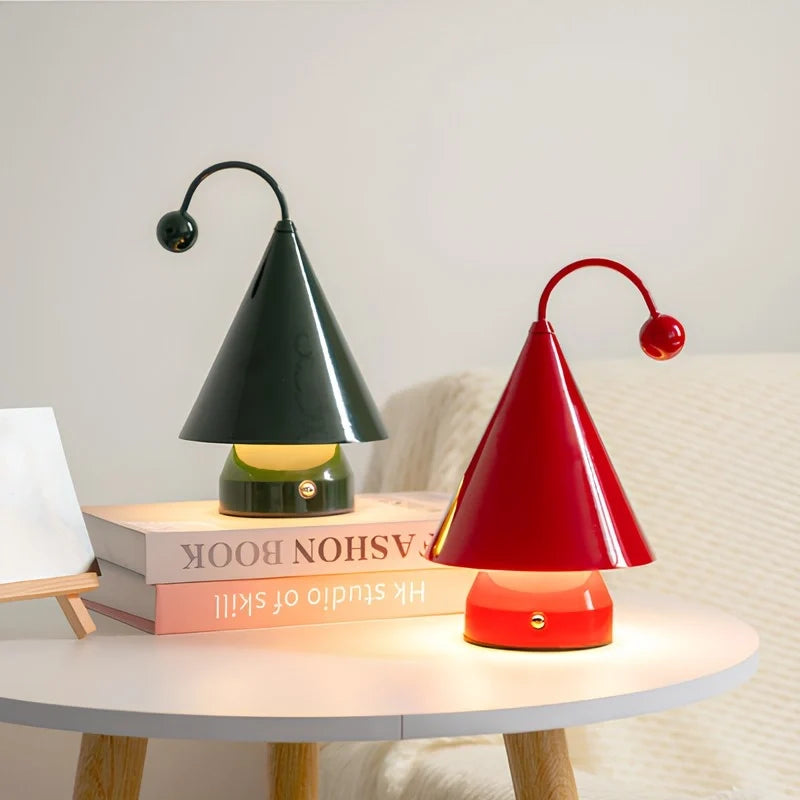 Cordless Cone Table Lamp, Iron & Acrylic, 20 x 12.5 x 12.5 cm | 3 Colours, Stepless Dimming | Rechargeable, Up to 6 Hours 5