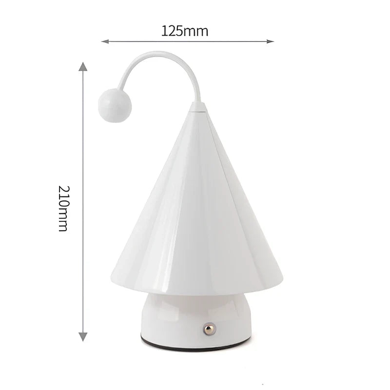 Cordless Cone Table Lamp, Iron & Acrylic, 20 x 12.5 x 12.5 cm | 3 Colours, Stepless Dimming | Rechargeable, Up to 6 Hours 11