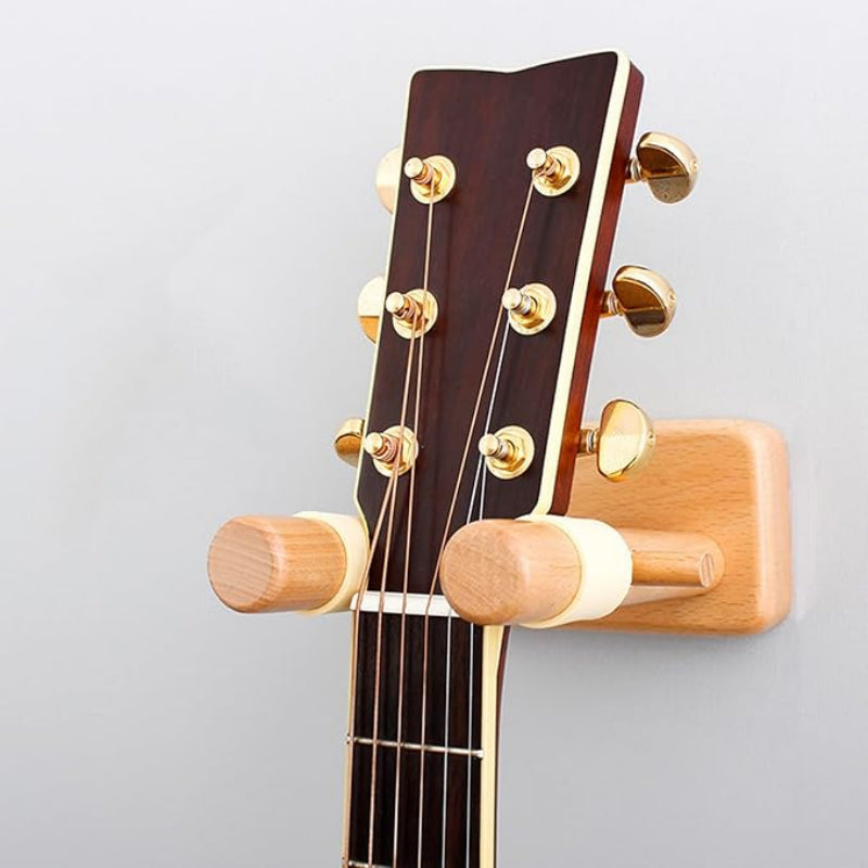 Guitar Wall Hanger | Two Padded Pegs On A Compact Plate