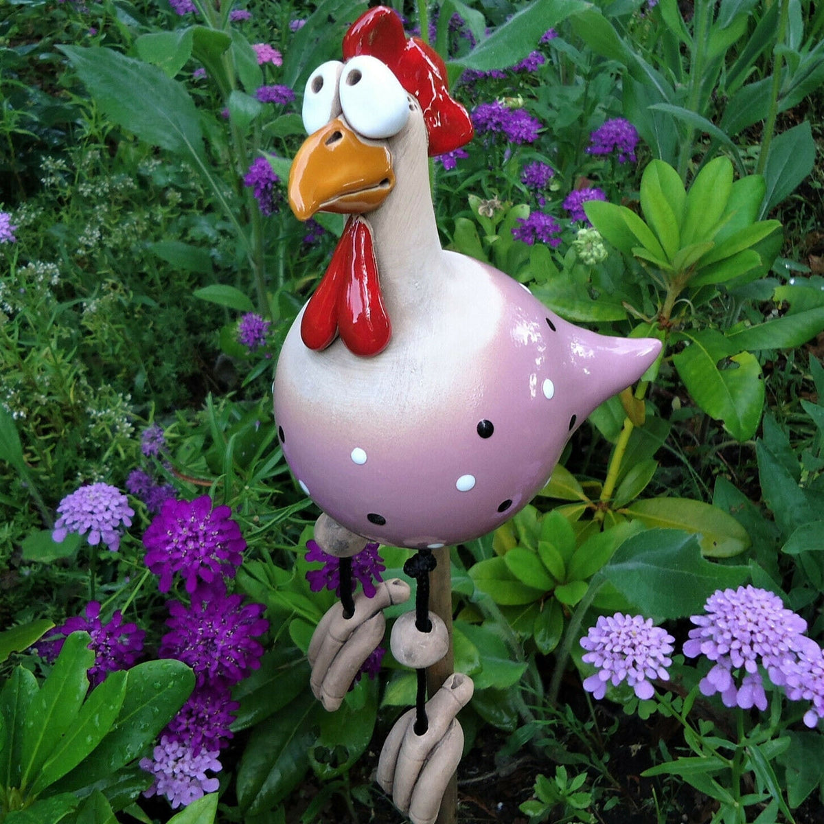 Garden Chicken Ornaments Resin | Set of 2, 226 g Each | Five Colour Options, Weatherproof, Indoor & Outdoor Display 6