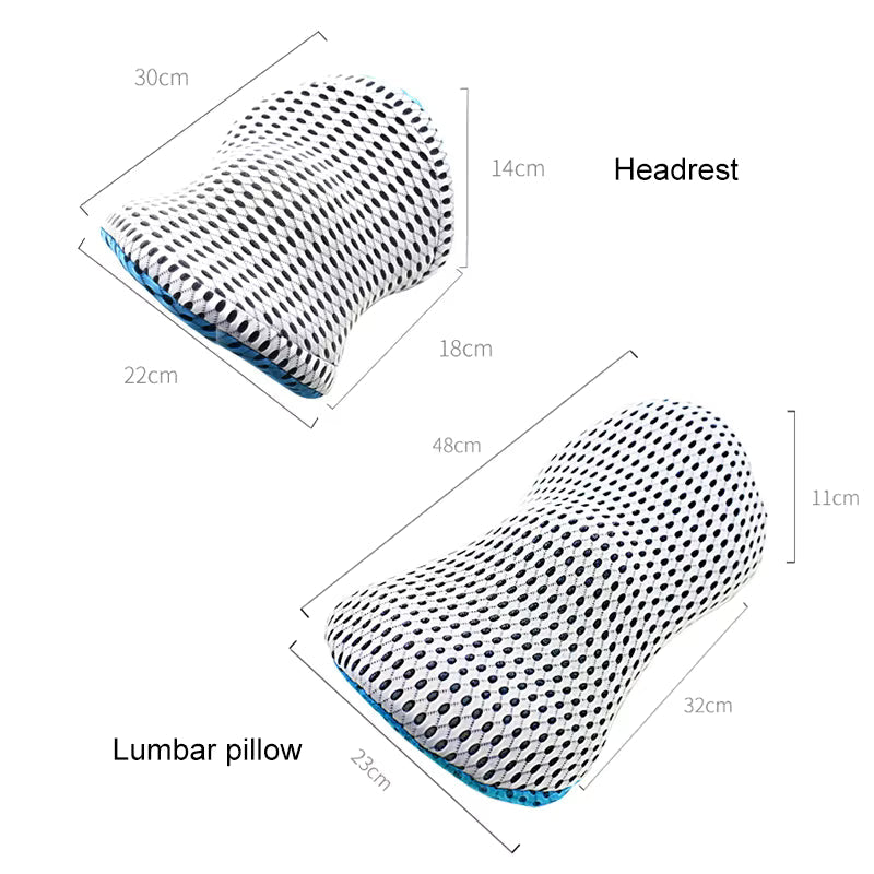 Seat Cushion Memory Foam Lumbar Support Mesh with Adjustable Straps 3