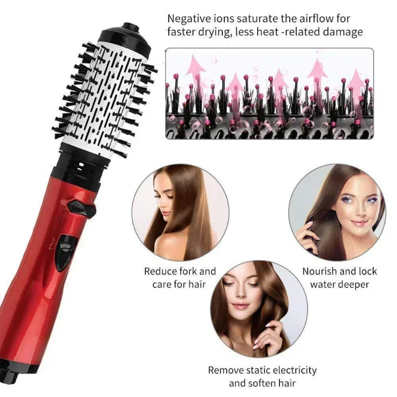 Hair Styler Brush | Rotating Hot Air Blow Dry Brush with 2 Barrels