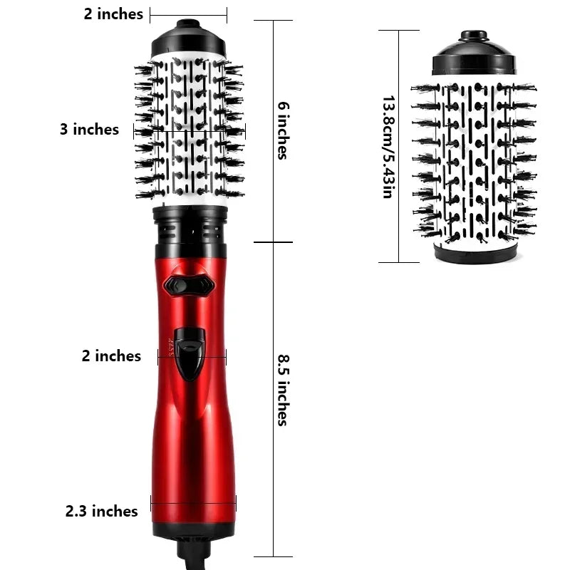 Hair Styler Brush | Rotating Hot Air Blow Dry Brush with 2 Barrels