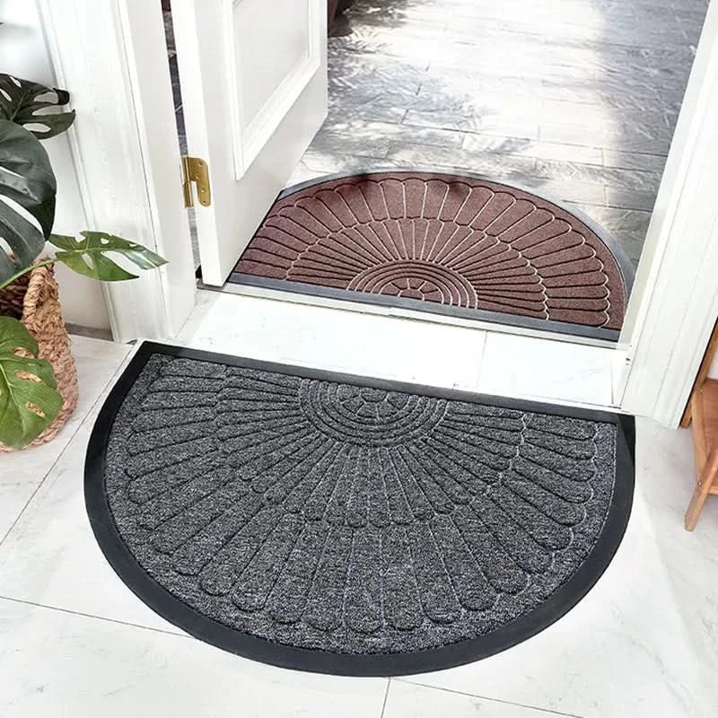 Half-Round Rubber Doormat | Non-Slip Outdoor Door Mat for Entryways