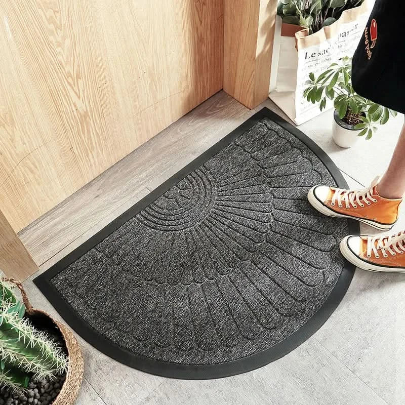 Half-Round Rubber Doormat | Non-Slip Outdoor Door Mat for Entryways