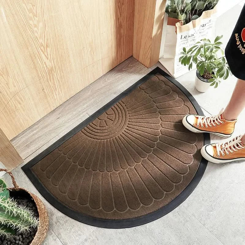 Half-Round Rubber Doormat | Non-Slip Outdoor Door Mat for Entryways