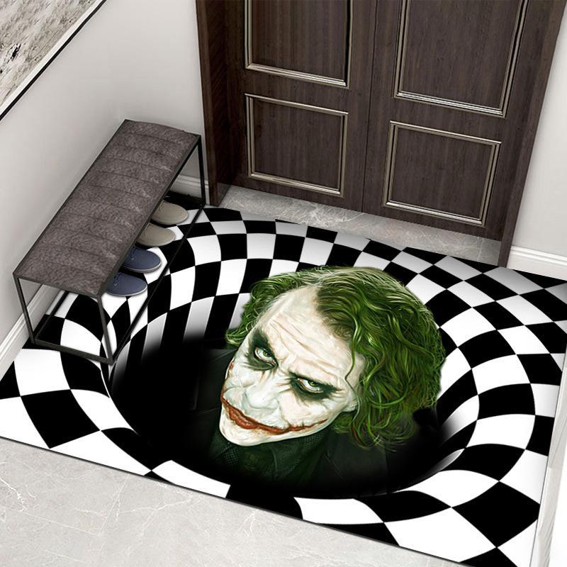 Halloween Optical Illusion Doormat | Non-Slip Polyester Felt Cover | UV-Resistant Indoor and Outdoor Entrance Mat