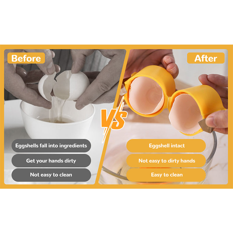 Handheld Egg Separator ABS Plastic | Cracks Shells and Separates Yolks | Works with Duck, Hen and Goose Eggs, Raw or Boiled