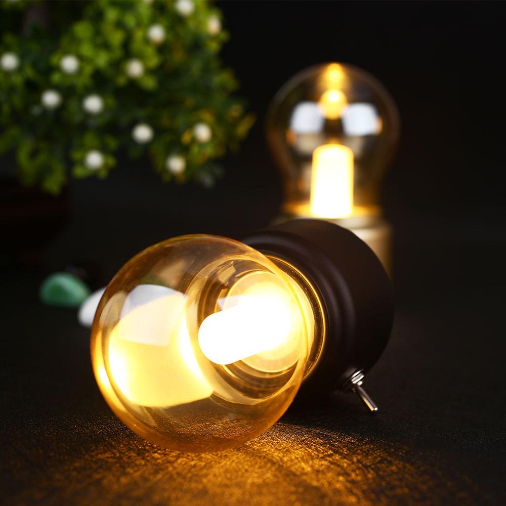 Handheld Retro Desk Lamp, USB Rechargeable | ABS and Glass, 11 x 7 x 6 cm | Gold or Black, 12 Hour Battery Life