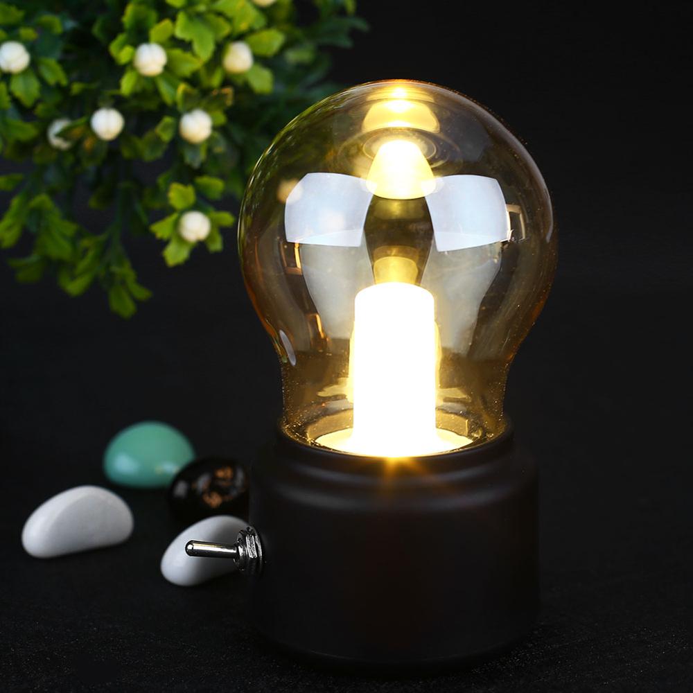 Handheld Retro Desk Lamp, USB Rechargeable | ABS and Glass, 11 x 7 x 6 cm | Gold or Black, 12 Hour Battery Life