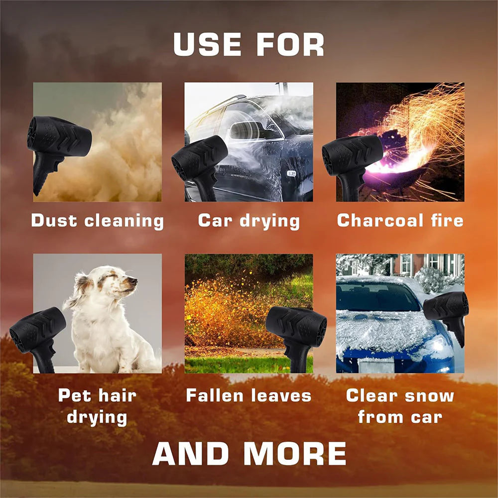 Handheld Leaf Blower - Portable Dust Cleaner & Car Dryer 6