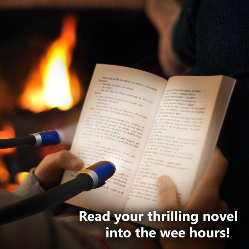 Hands-Free LED Neck Reading Light | Flexible Flex-Neck Design | Battery-Powered, Non-Disturbing Book Light for Bedtime Reading