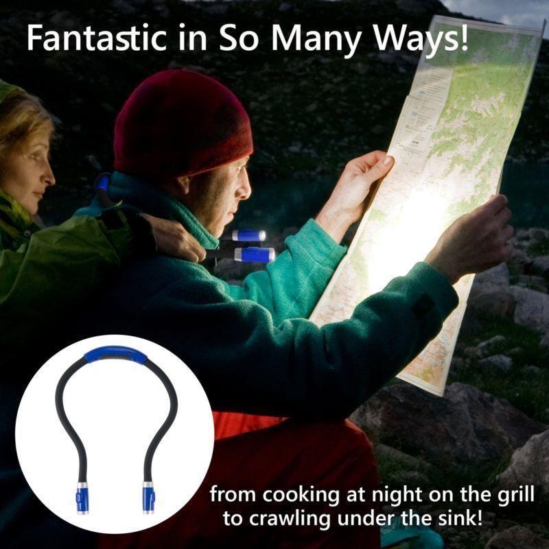 Hands-Free LED Neck Reading Light | Flexible Flex-Neck Design | Battery-Powered, Non-Disturbing Book Light for Bedtime Reading