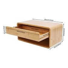 Hanging Nightstands | Acacia Wood Floating Bedside Shelves Set of 2