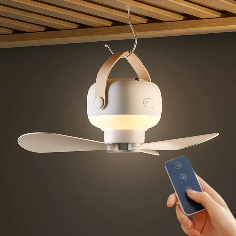 Hanging Ceiling Fan with LED Light and Remote Control 0