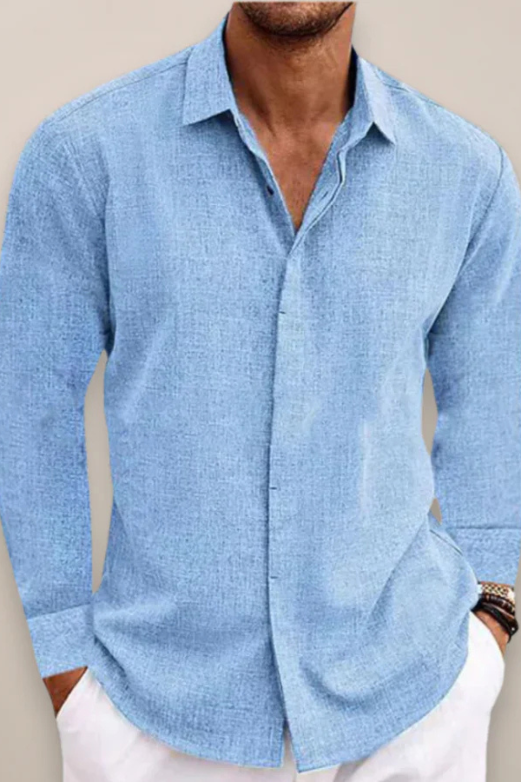 Harrison | Men's Linen Shirt - Relaxed Fit in Grey 1