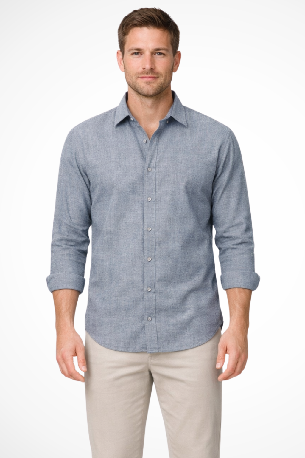 Harrison | Men's Linen Shirt - Relaxed Fit in Grey 2