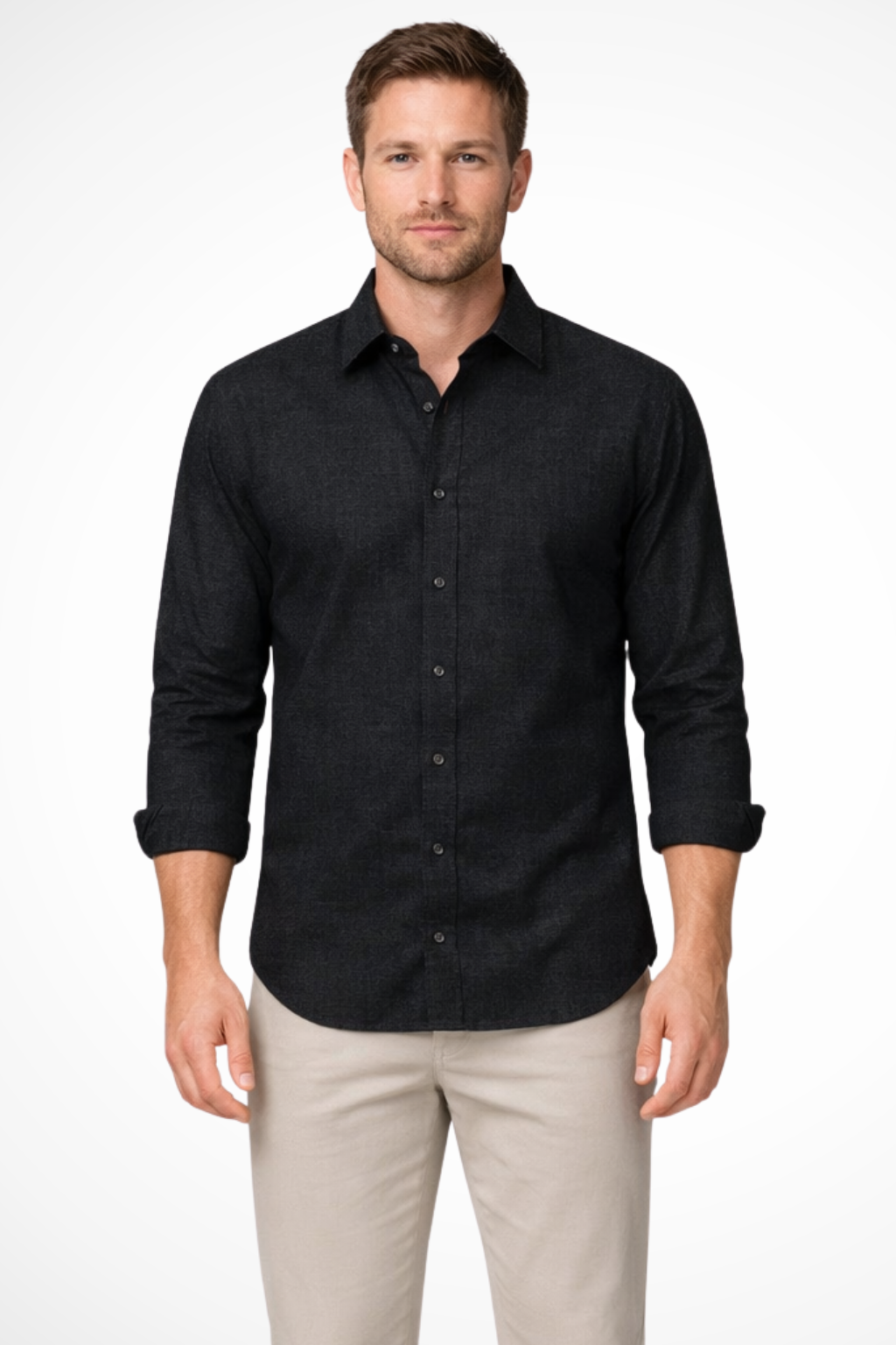 Harrison | Men's Linen Shirt - Relaxed Fit in Grey 4