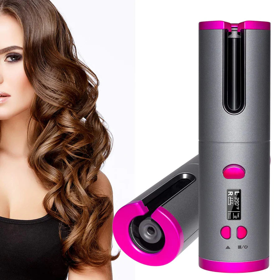 Cordless Rechargeable Curling Iron | Ceramic Coating, USB-C Charging & LCD Display | Curls in 8 Seconds, Travel Friendly 5