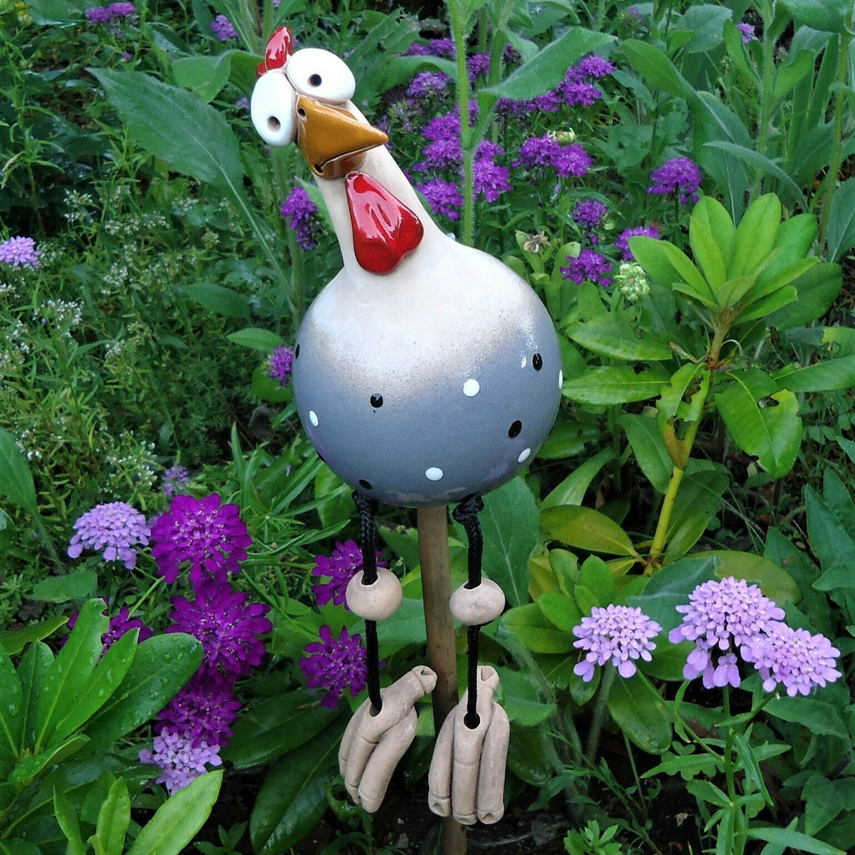 Garden Chicken Ornaments Resin | Set of 2, 226 g Each | Five Colour Options, Weatherproof, Indoor & Outdoor Display 3