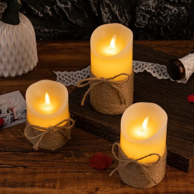 Flameless LED Block Candles ABS 5-Piece Set, 10-20 cm | Realistic Flicker Effect | Battery-Powered, No Open Flame 15
