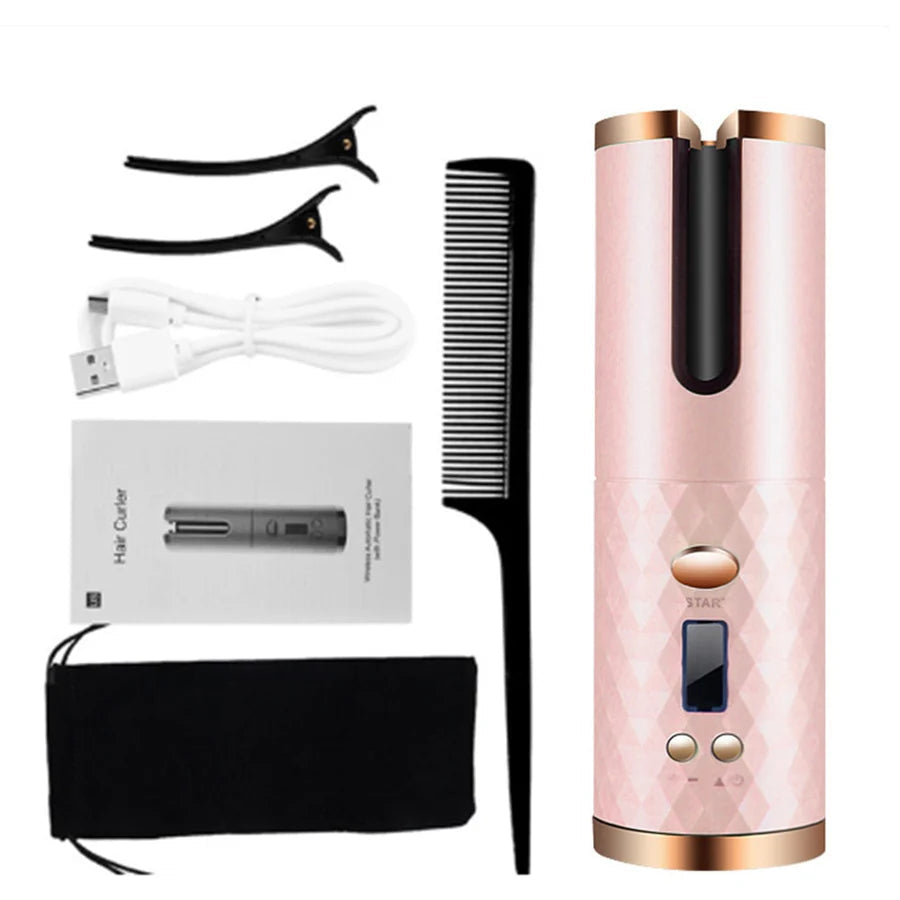 Cordless Rechargeable Curling Iron | Ceramic Coating, USB-C Charging & LCD Display | Curls in 8 Seconds, Travel Friendly 9