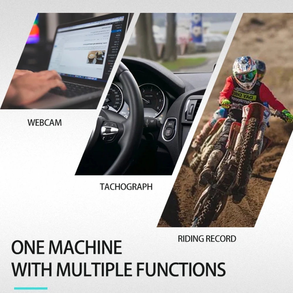 Helmet Action Camera | 1080p Full HD Video & 12MP Photos | Compact Mount for Motorcycles, Bicycles & Outdoor Sports