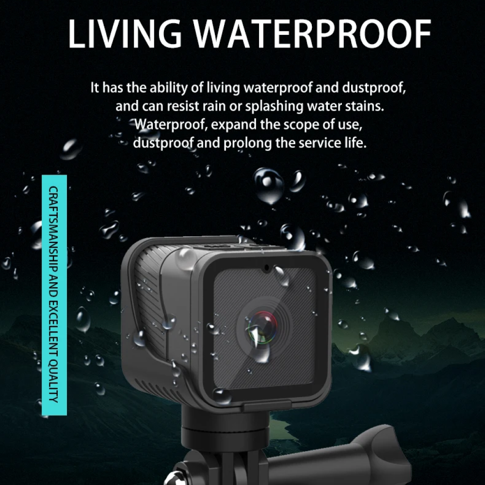 Helmet Action Camera | 1080p Full HD Video & 12MP Photos | Compact Mount for Motorcycles, Bicycles & Outdoor Sports