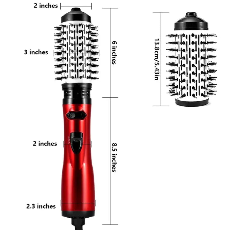 Hot Air Styling Brush 3-in-1 | 1000 W Hair Dryer, Smoother & Curler | Anti-Static, Non-Slip Handle, Dual Voltage