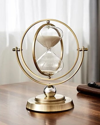 Hourglass Sand Timer | Pivoting Rings, Pedestal Base