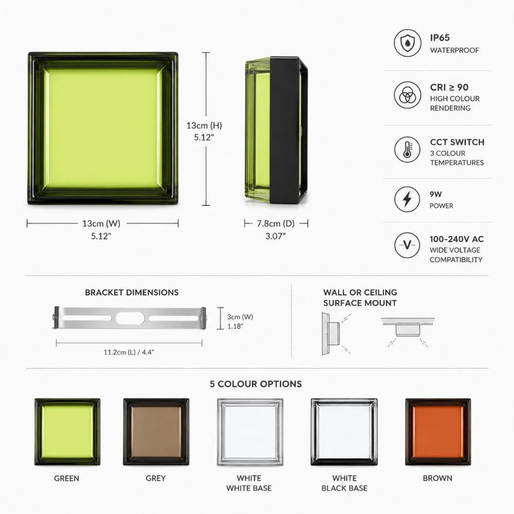 IP65 Waterproof Wall Lamp – Adjustable Colour Temperature LED Light