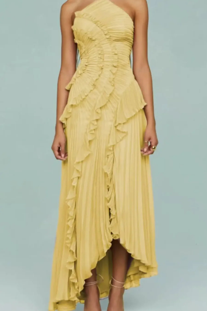 Imogen | Women's Dress – Sleeveless Halter Maxi With Ruffled Hem 6