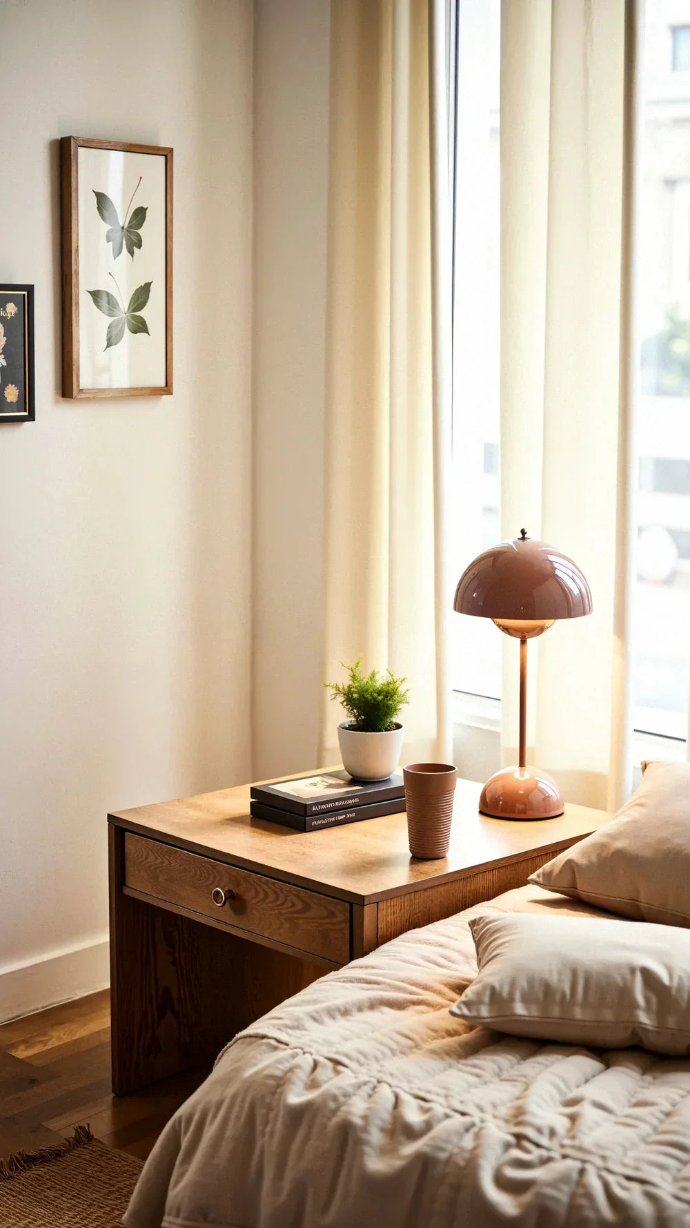 Wireless Table Lamp | Domed Shade, Inner Sphere Diffuser