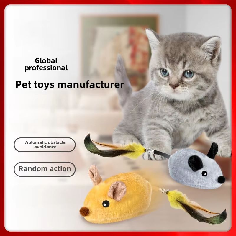 Interactive Motion-Sensing Mouse Toy | Automatic Movement & Squeak Sound | USB Rechargeable for Cats & Small Pets