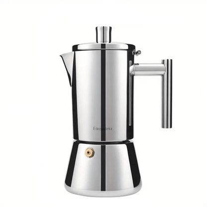 Italian Moka Pot Coffee Maker – 18/8 Stainless Steel for All Cooktops
