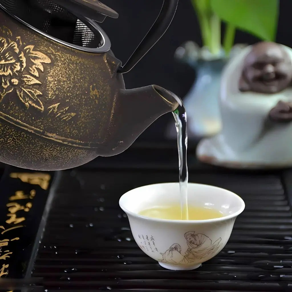 Japanese Teapot | Handmade Cast Iron Tea Pot, Floral Design & Ideal for Japanese Tea Set and Herbal Infusions 3