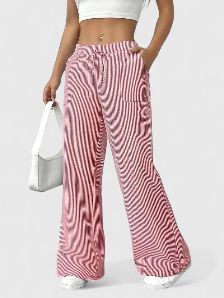 Jean | Wide Leg Trousers Women – High-Waist Cotton-Linen Blend 0