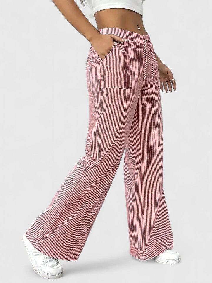Jean | Wide Leg Trousers Women – High-Waist Cotton-Linen Blend 1
