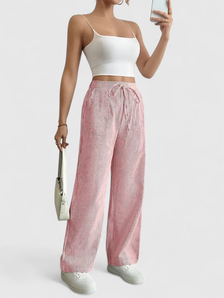 Jean | Wide Leg Trousers Women – High-Waist Cotton-Linen Blend 2