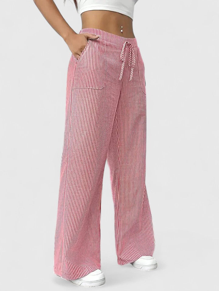 Jean | Wide Leg Trousers Women – High-Waist Cotton-Linen Blend 3