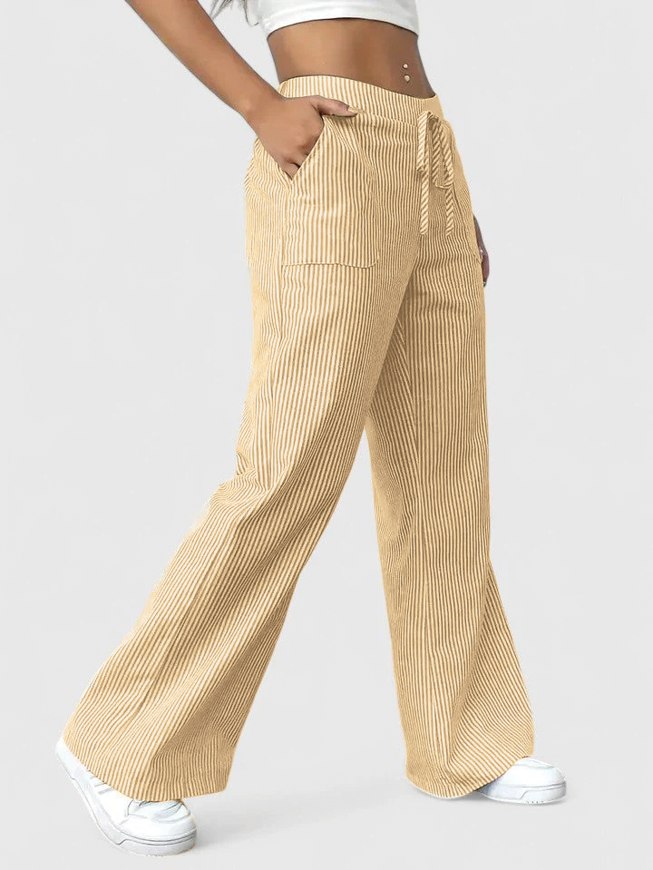 Jean | Wide Leg Trousers Women – High-Waist Cotton-Linen Blend 4