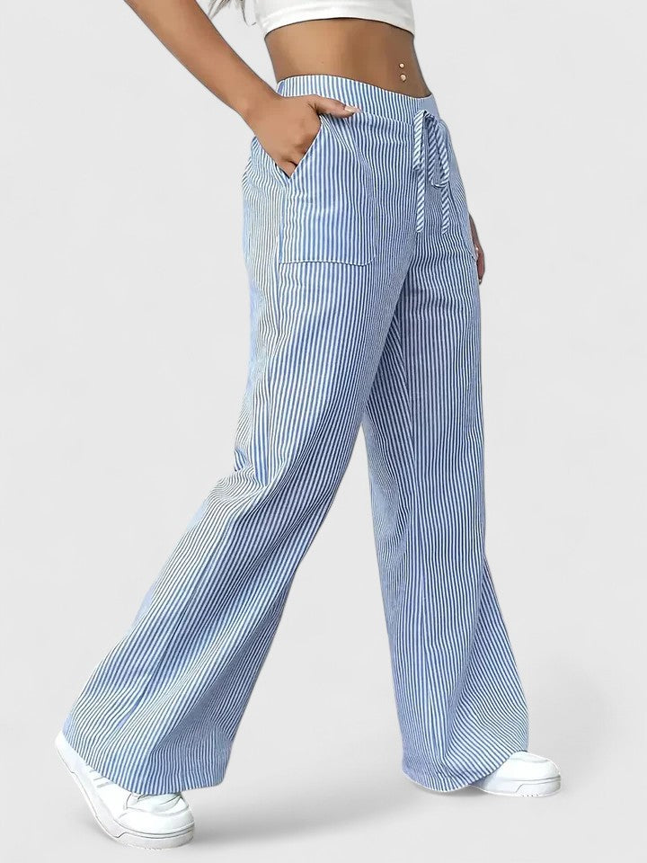 Jean | Wide Leg Trousers Women – High-Waist Cotton-Linen Blend 5