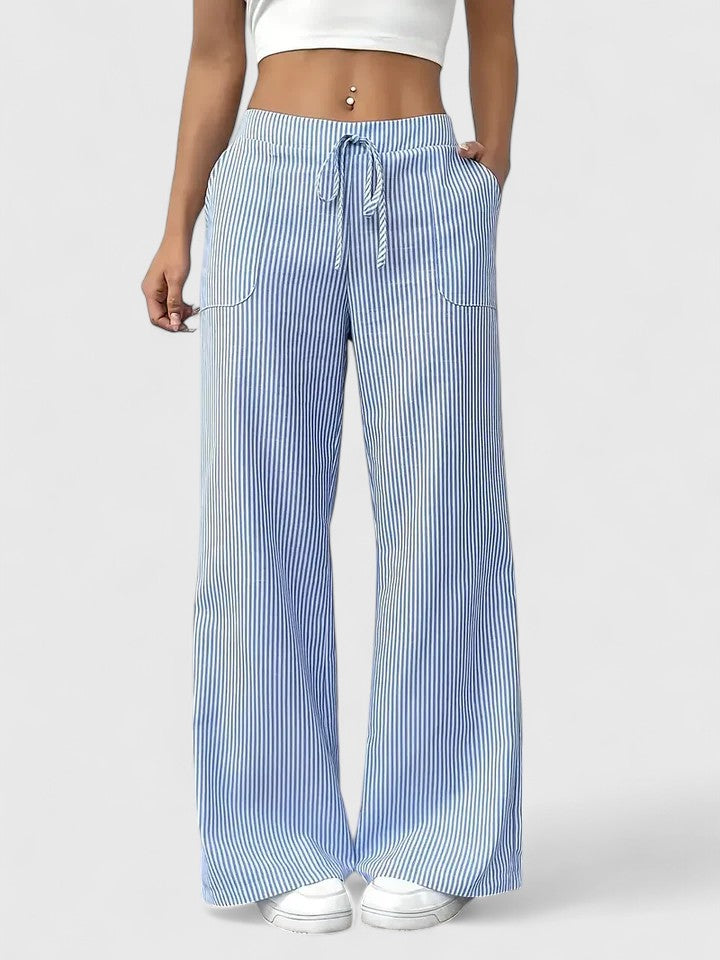 Jean | Wide Leg Trousers Women – High-Waist Cotton-Linen Blend 6