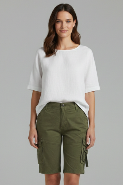 Jenna | Women's Cargo Shorts – 100% Cotton With Utility Pockets 2