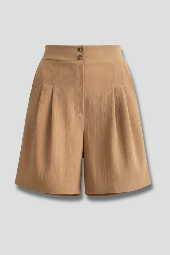 Jessica | Women's Shorts - High Waist Tailored Design With Pleats 1