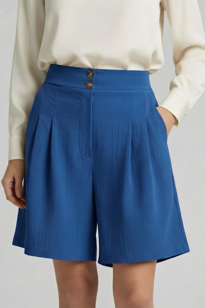 Jessica | Women's Shorts - High Waist Tailored Design With Pleats 15