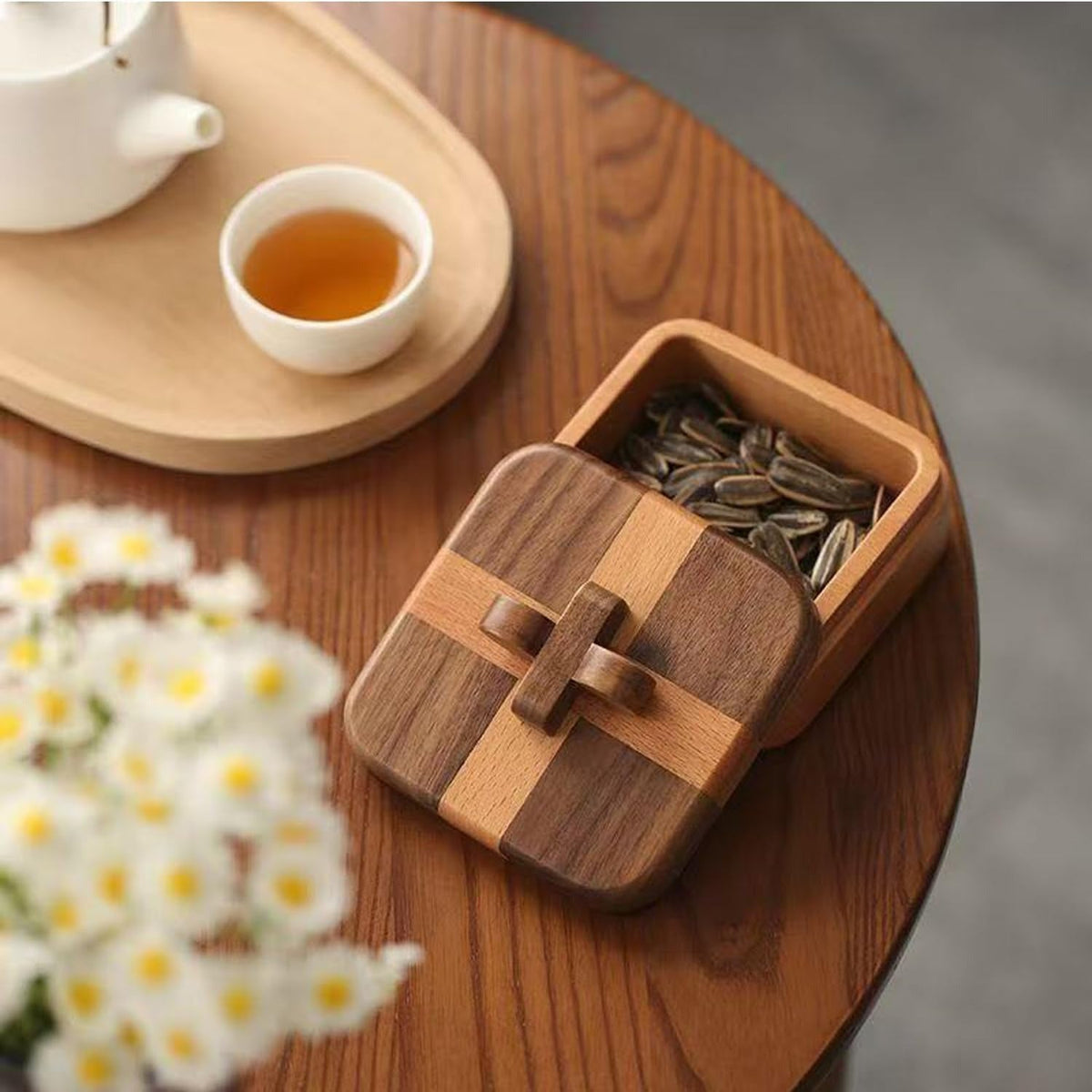 Jewelry Organizer Box | Two-Tone Lid, Sliding Cross Catch