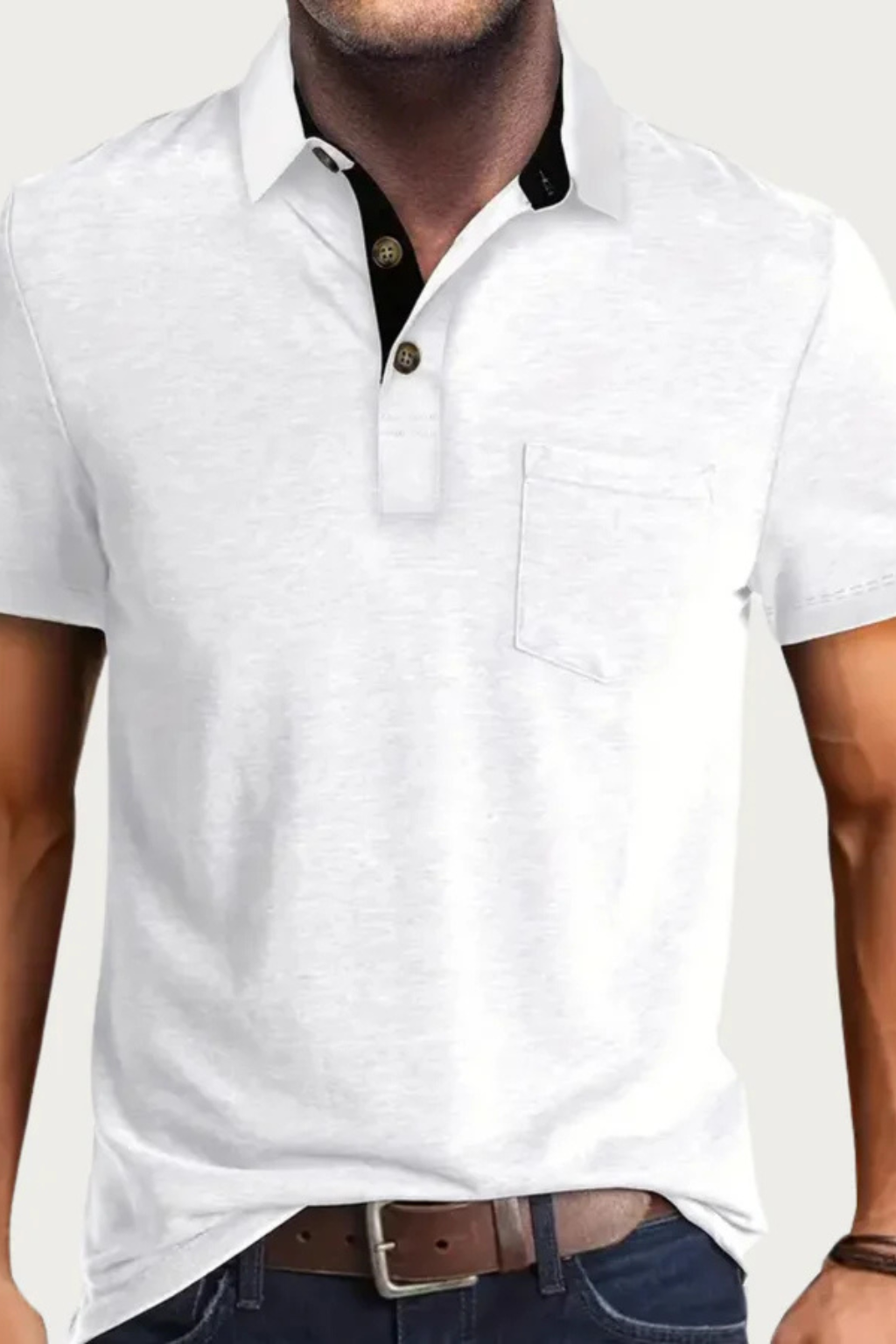 Joey | Men's Polo Shirt – Relaxed Fit With Contrast Collar Detail