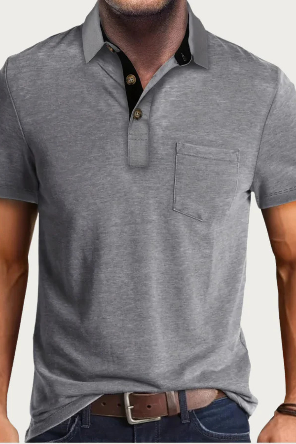 Joey | Men's Polo Shirt – Relaxed Fit With Contrast Collar Detail